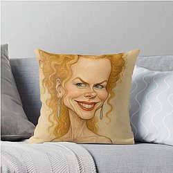 Nicole Kidman Caricature Throw Pillow