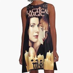Practical Magic (1998) 90s Movie Poster - Sandra Bullock Nicole Kidman A-Line Dress