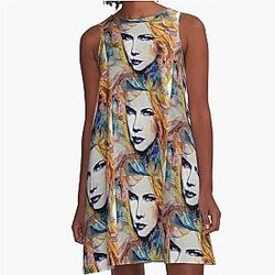Portrait of Nicole Kidman A Line Dress