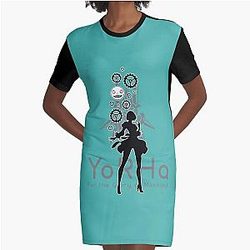 Nier Automata 2B Yorha Graphic T-Shirt Dress
