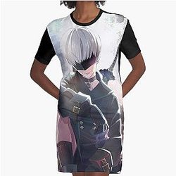 Yorha Blindfolded - Nier Automata Graphic T Shirt Dress