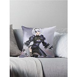 Nier Automata 2B YoRHa Throw Pillow