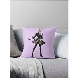 Nier Automata 2B Brush Strokes Throw Pillow
