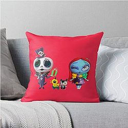 The Nightmare Before Christmas Holiday Jack and Sally Throw Pillow