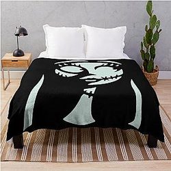 Sally in Blu&Black - Nightmare Before Christmas, Skellington, Pumpkin King, White, Grin, Evil, Halloween, Christmas, Finkelstein Throw Blanket