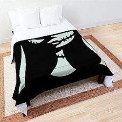 Sally in Blu&Black - Nightmare Before Christmas, Skellington, Pumpkin King, White, Grin, Evil, Halloween, Christmas, Finkelstein Comforter