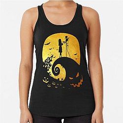 Nightmare Before Christmas Shirt, Halloween Shirt, Christmas Shirt, Jack Skellington, Jack And Sally, Halloween Christmas Gift Racerback Tank Top