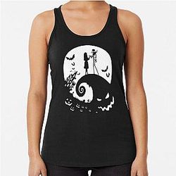 Nightmare Before Christmas - Halloween Jack Burton scary spooky costume pumpkin Racerback Tank Top