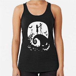 Nightmare Before Christmas - Halloween Jack Burton scary spooky costume pumpkin  Racerback Tank Top