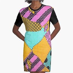 The Nightmare Before Christmas Sally Halloween Costume Graphic T-Shirt Dress