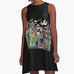Jack Sally Nightmare before Christmas T-Shirt A-Line Dress