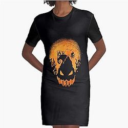 Halloween Nightmare Before Christmas, Disney Halloween Shirt, Nightmare Before Christmas Shirt, halloween shirt, Christmas Shirt,skull shirt Graphic T-Shirt Dress