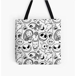 Nightmare Before Christmas Sticker Bomb All Over Print Tote Bag