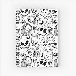 Nightmare before Christmas Pattern Spiral Notebook
