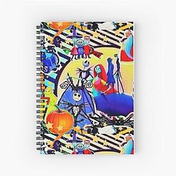 Nightmare before Christmas inspired collage Spiral Notebook