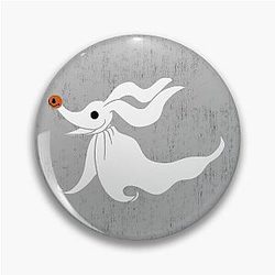 Zero - Nightmare Before Christmas, Skellington, Pumpkin King, White, Grin, Evil, Halloween, Christmas, Finkelstein, Dog, Ghost, Nose Pin