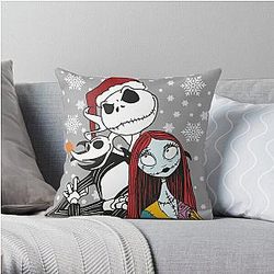 Jack Skellington, Zero and Sally - The Nightmare Before Christmas Throw Pillow
