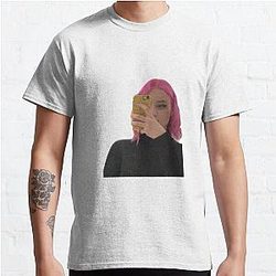 Nihachu T-Shirts - Niki Nihachu Pink Hair  Classic T-Shirt RB0107