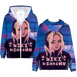 Nihachu Hoodies - 3D Printed Nihachu Long Sleeves Cotton Pullover Hoodie