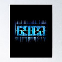 Dark Blue NIN Light Waves Poster RB0211