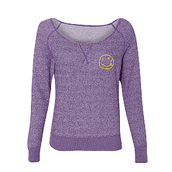 Smiley Off The Shoulder Sweater (Purple) NR0610