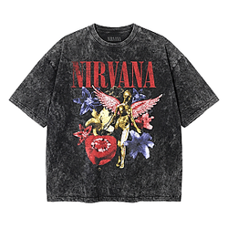 In Utero Angel Flowers LA 2804 Nirvana Wash T-Shirts
