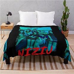 NiziU Kpop Group Members Blue RGB Color Design Throw Blanket