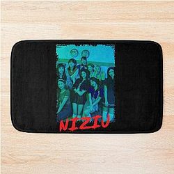 NiziU Kpop Group Members Blue RGB Color Design Bath Mat