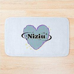 NiziU K-Pop Heart Design Blue Bath Mat