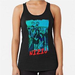 NiziU Kpop Group Members Blue RGB Color Design Racerback Tank Top