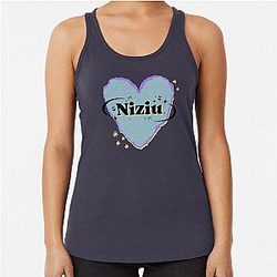NiziU K-Pop Heart Tank Top in Blue