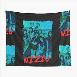 NiziU Kpop Group Members Blue Colour Design Tapestry