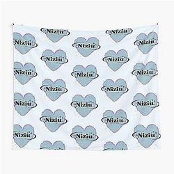 NiziU K-Pop Heart Scrapbook in Blue Tones Tapestry