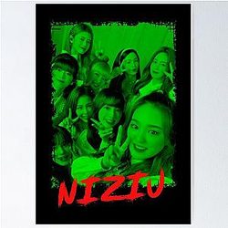 NiziU Kpop Group Members Green RGB Color Design Poster