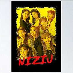 NiziU Kpop Group Members Yellow Kpop Color Design Poster