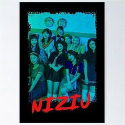 NiziU Kpop Group Members Blue Kpop RGB Color Design Poster