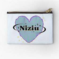 NiziU K-Pop Heart Design in Blue Zipper Pouch