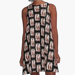 Arai Ayaka NiziU Korean Kpop Retro Color Oil Paint Design A-Line Dress
