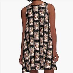 Mayuka Ogou NiziU Mayuka Korean K-pop Retro Color Oil Paint Design A-line Dress
