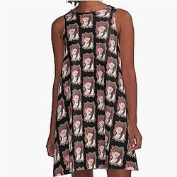 Riku Oe NiziU Korean Kpop Retro Color Oil Paint Design A Line Dress