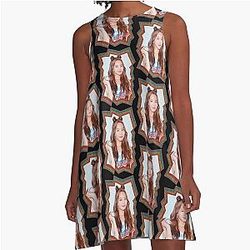 Arai Ayaka NiziU Ayaka Korean Kpop Retro Color Oil Paint Aline Dress