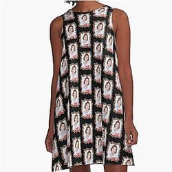 Mako Yamaguchi NiziU Mako Korean Kpop Retro Color Oil Paint A-Line Dress