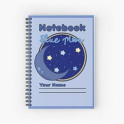 NIZIU Blue Moon Design Spiral Notebook
