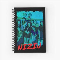 NiziU Kpop Group Members Blue Color Design Spiral Notebook