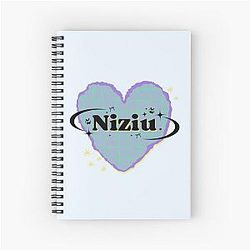 NiziU K-Pop Heart Spiral Notebook in Blue Tones Design