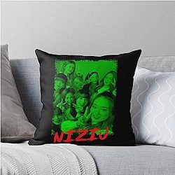 NiziU Kpop Group Member Green Kpop RGB Color Design Throw Pillow