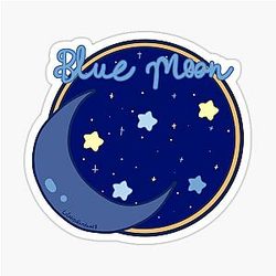 NIZIU Blue Moon Illustrate Design Sticker