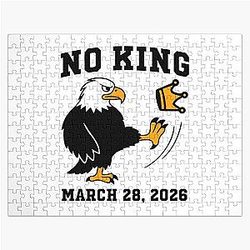No Kings March 28 2026 Funny Bald Eagle Kicking Crown Anti-Trump Puzzle