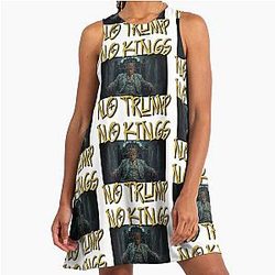 Limited Edition NO KINGS Prints 12 A-Line Dress