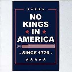 No kings in America since 1776 protest sign anti trump political activist rally